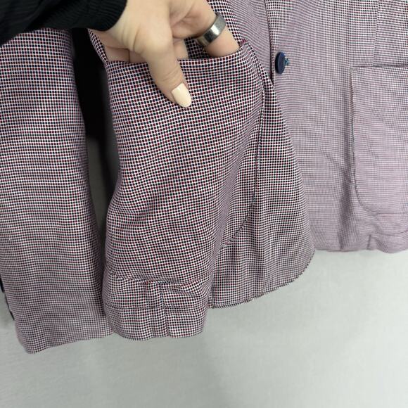 BOB Blazer Jacket Mens IT 50 Blue Check Print Tailored Sport Coat Made in Italy - Picture 4 of 13